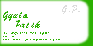 gyula patik business card